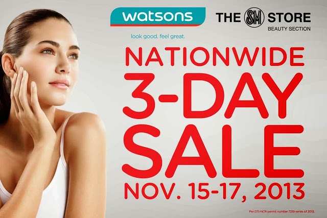 Watsons Nationwide 3-Day SALE!